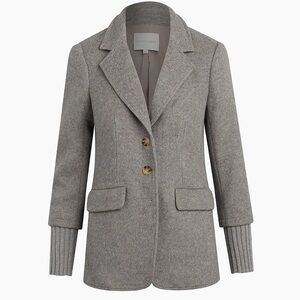 Favorite Daughter Gray Blazer with Ribbed Cuffs